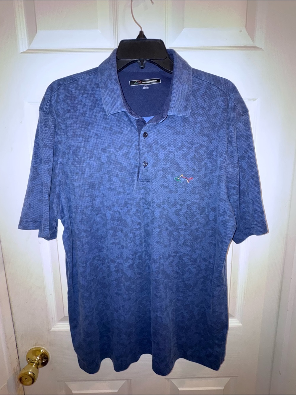 Greg Norman Collection Blue Patterned Men's Polo-0066